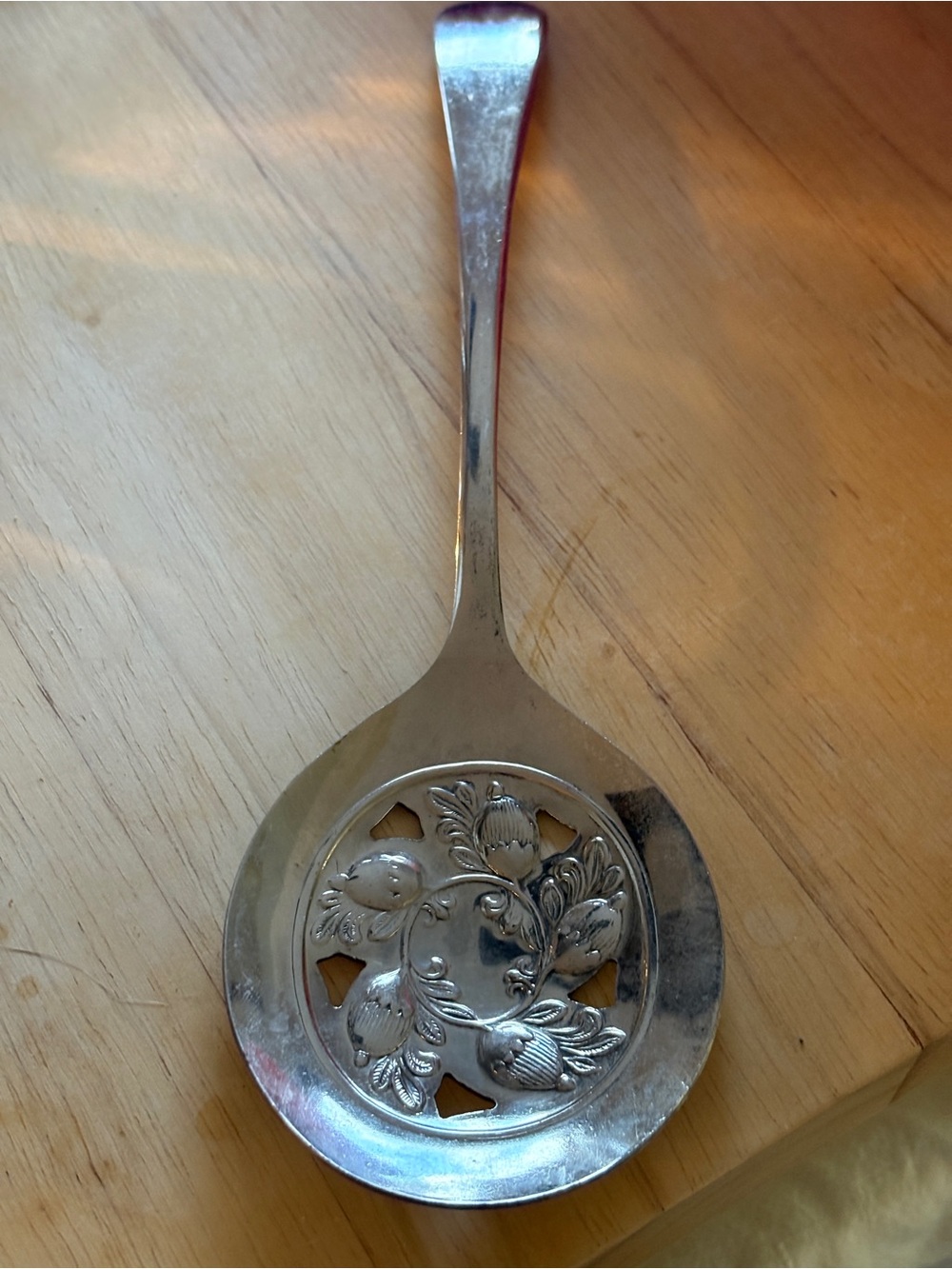 Vintage Sheffield Silver Plated Serving Spoon